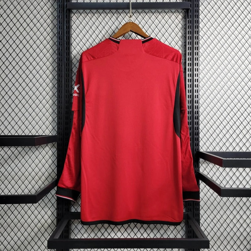 Camiseta Manchester United Manga Larga Local 2023/24 Versión Fan