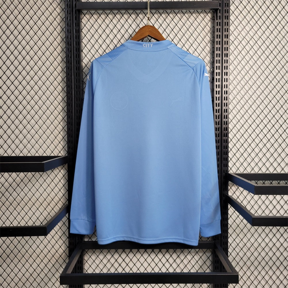 Camiseta Manchester City Local Manga Larga 2023/24 Versión Fan