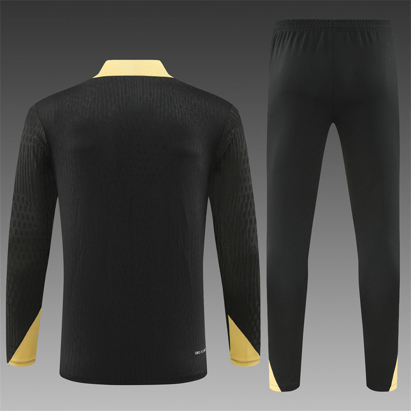 Buzo Completo FC Barcelona Negro Dorado
