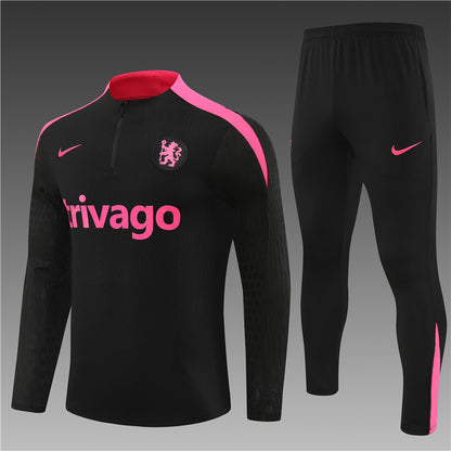Buzo Completo Chelsea Negro Rosado