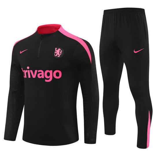 Buzo Completo Chelsea Negro Rosado