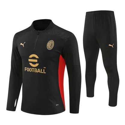 Buzo Completo AC Milán Negro Dorado