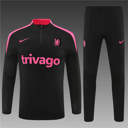 Buzo Completo Chelsea Negro Rosado