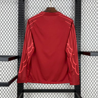 Camiseta Paris Saint-Germain Portero Rojo 2025/26 Manga Larga Versión Fan