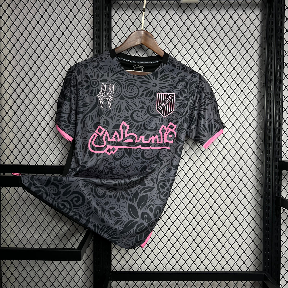 Camiseta Palestino Entrenamiento Negra 2024/25 Versión Fan