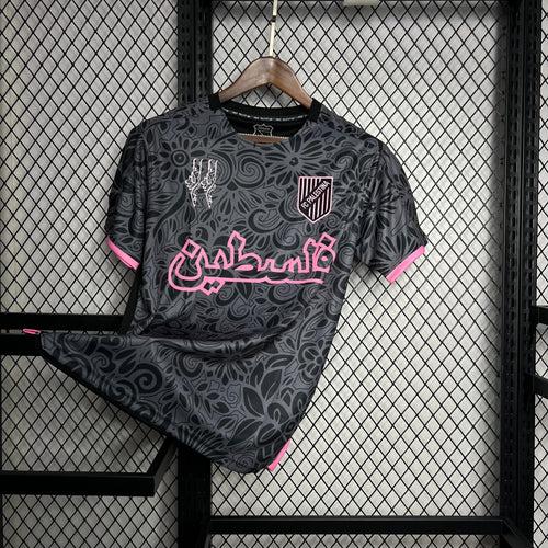 Camiseta Palestino Entrenamiento Negra 2024/25 Versión Fan