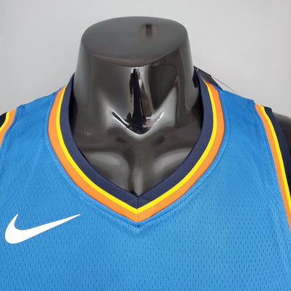 Camiseta Oklahoma City Thunder Camiseta Clásica Celeste Naranja