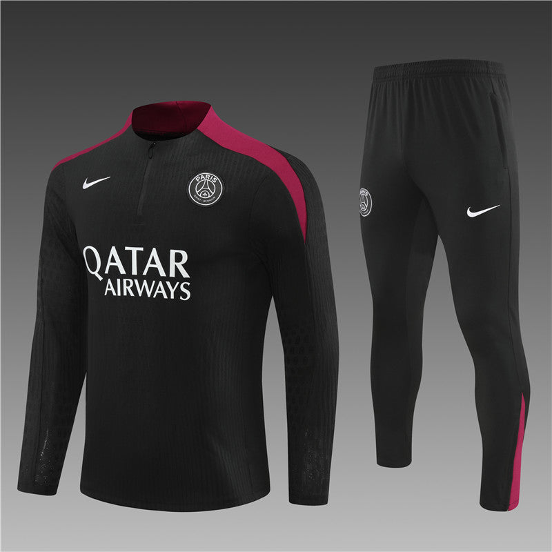 Buzo Completo PSG Negro Burdeo
