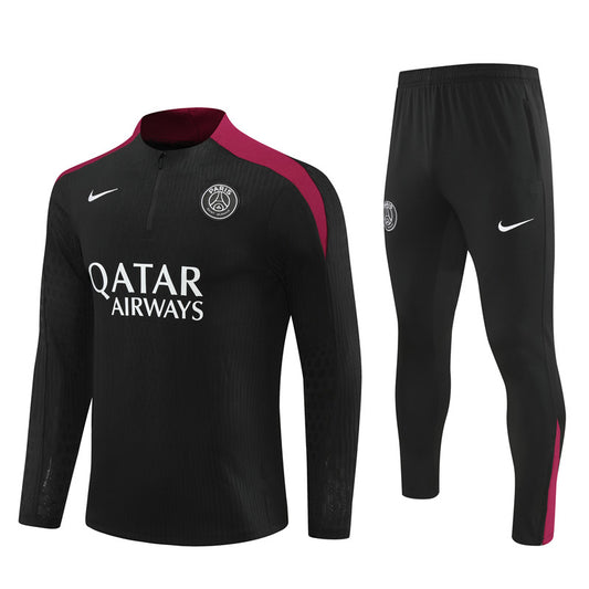 Buzo Completo PSG Negro Burdeo