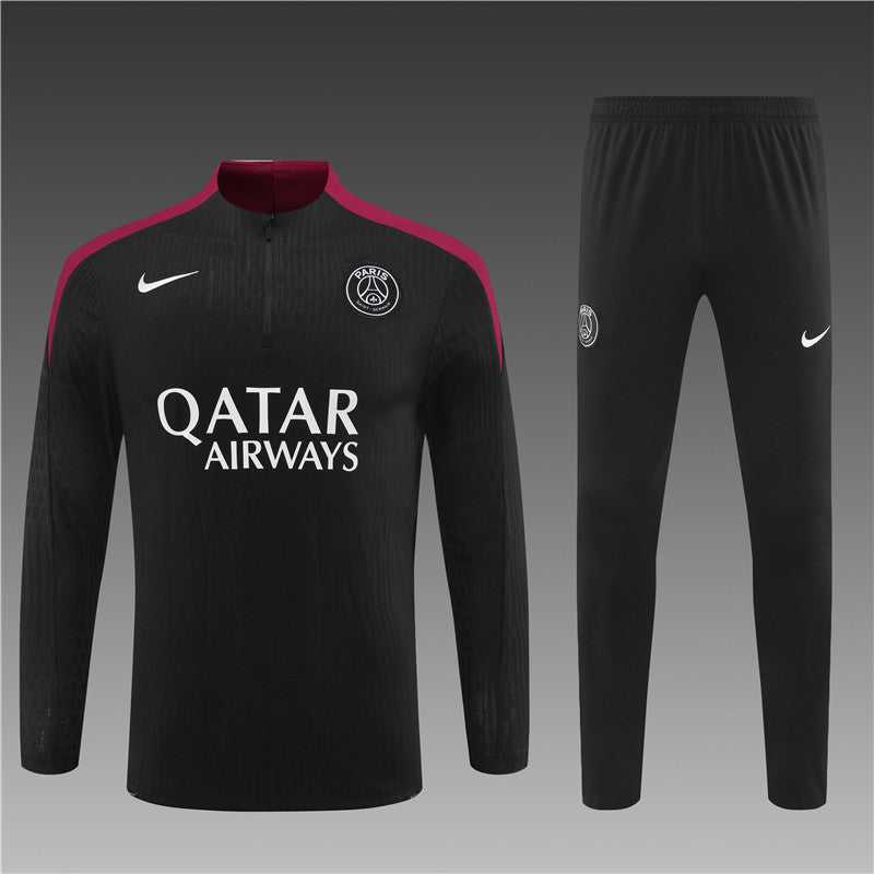 Buzo Completo PSG Negro Burdeo
