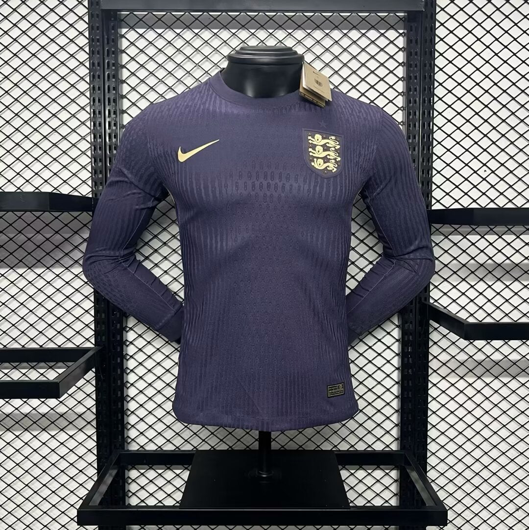 Camiseta Inglaterra Visita 2024 Versión Jugador Manga Larga