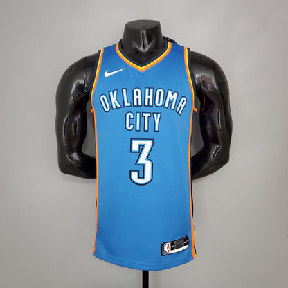 Camiseta Oklahoma City Thunder Camiseta Clásica Celeste Naranja
