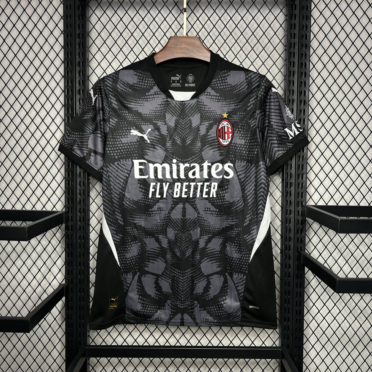Camiseta AC Milán Portero Negra 2024/25 Versión Fan
