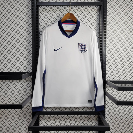 Camiseta Inglaterra Local Manga Larga 2024 Versión Fan