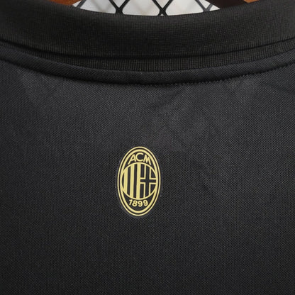 Camiseta AC Milán Edición Aniversario Negra 2024/25 Versión Fan Manga Larga