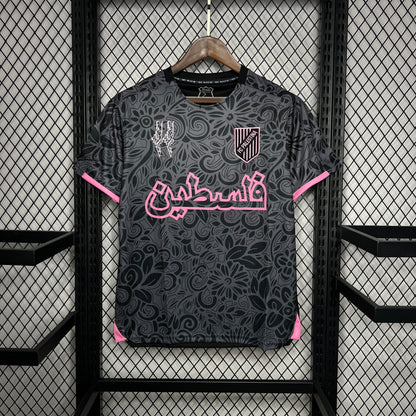 Camiseta Palestino Entrenamiento Negra 2024/25 Versión Fan