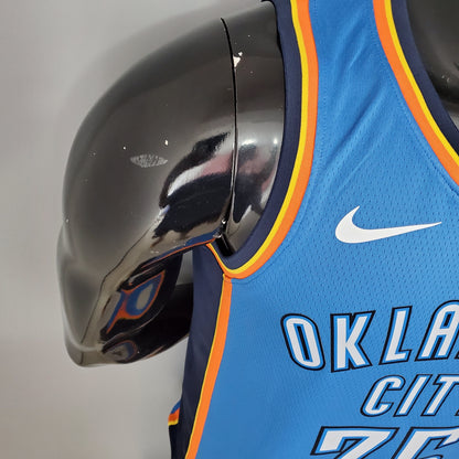 Camiseta Oklahoma City Thunder Camiseta Clásica Celeste Naranja