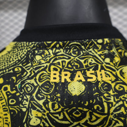 Camiseta Brasil Edición Especial Amarilla "Cristo Redentor" 2024 Versión Jugador