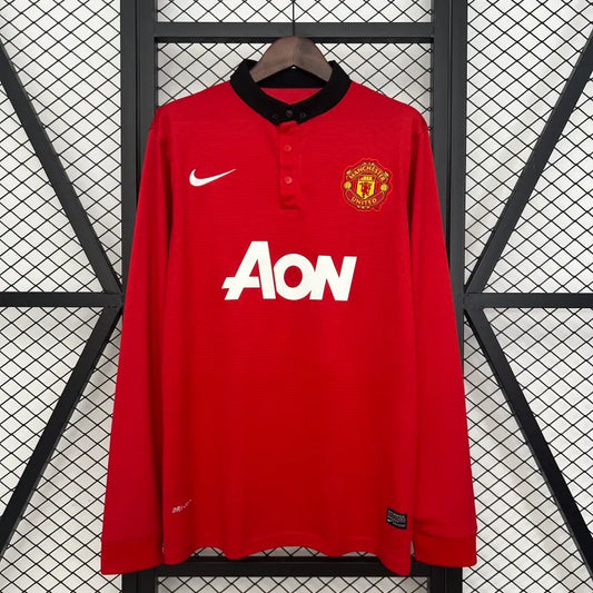 Camiseta Manchester United Manga Larga Local Retro 2013/14 Versión Fan