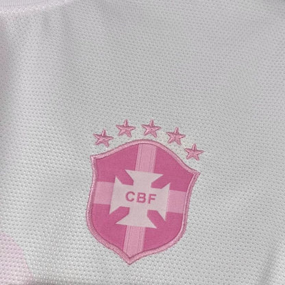 Camiseta Brasil Cristo Redentor Rosada 2025/26 Versión Fan