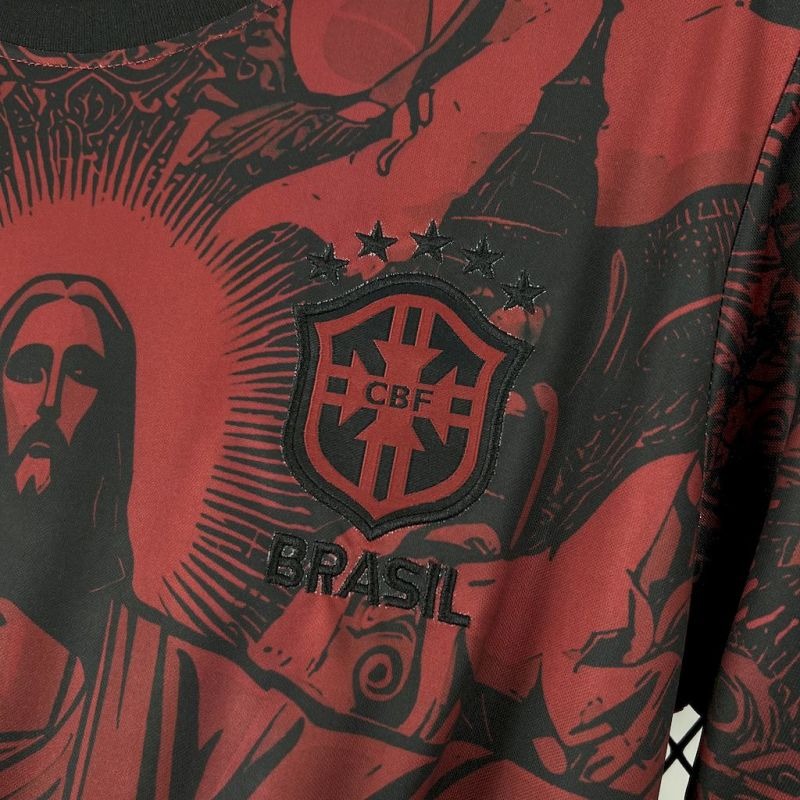Camiseta Brasil "Jordan Rojo y Negro" 2025/26 Versión Fan