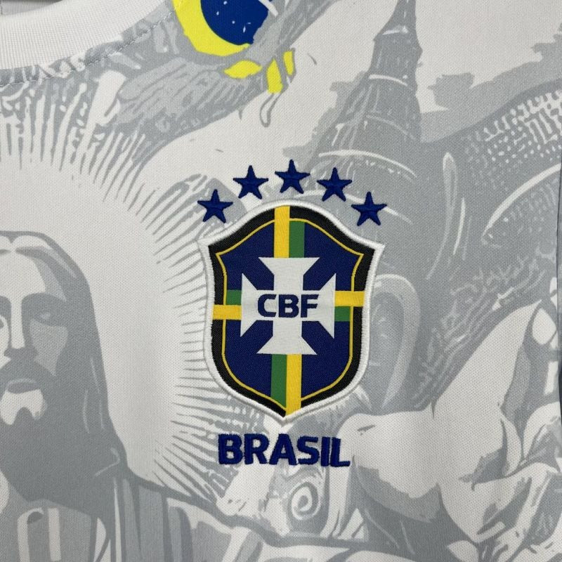 Camiseta Brasil Edición Especial Blanca 2024 Versión Fan