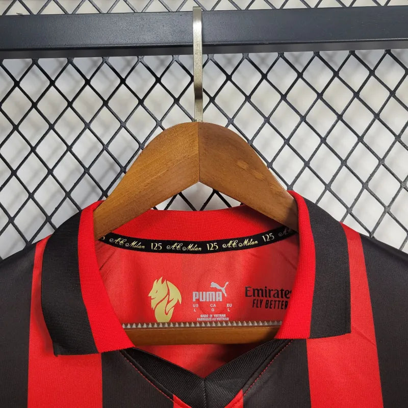 Camiseta AC Milán Edición Aniversario Roja 2024/25 Versión Fan Manga Larga