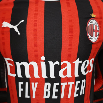 Camiseta AC Milán Local Manga Larga 2024/25 Versión Fan