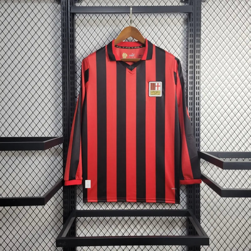 Camiseta AC Milán Edición Aniversario Roja 2024/25 Versión Fan Manga Larga