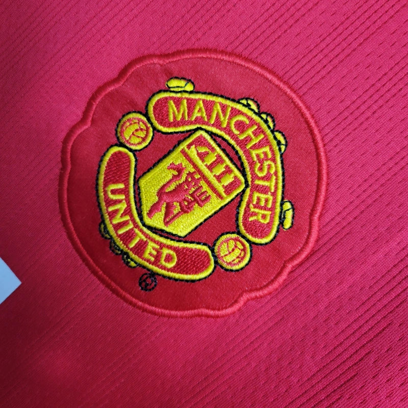 Camiseta Manchester United Retro Local Manga Larga 2007/08