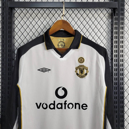Camiseta Manchester United Retro Manga Larga 100 Aniversario Blanca