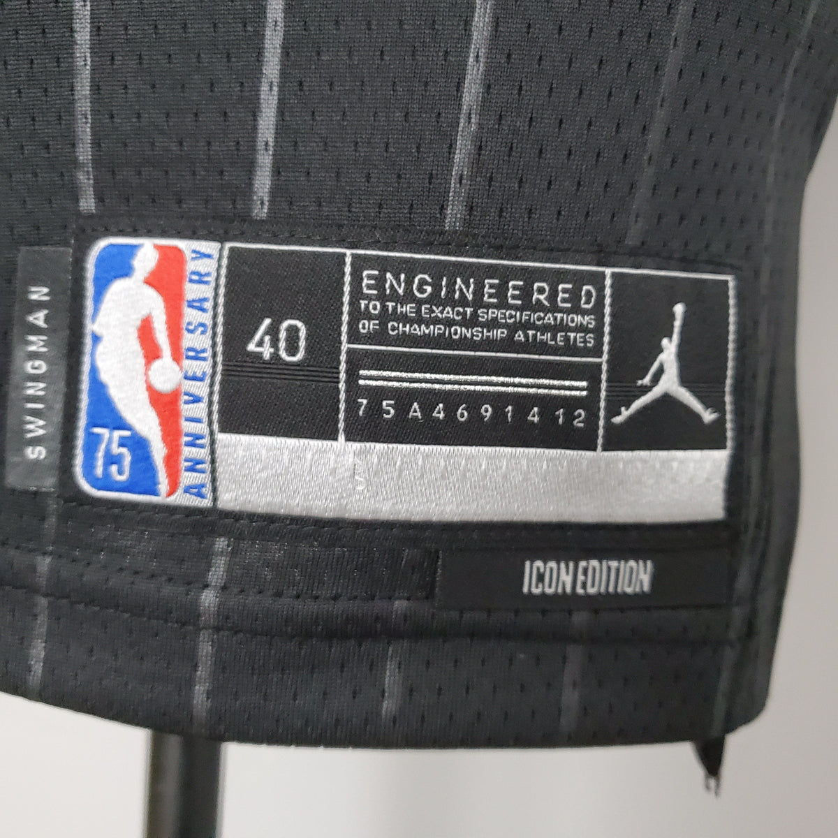 Camiseta Chicago Bulls Jordan Negra NBA 75 Aniversario