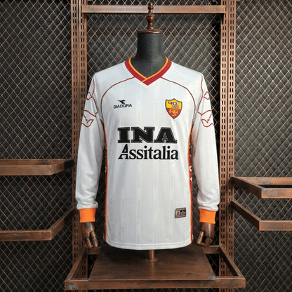 Camiseta AS Roma Manga Larga Visita Retro 1999/00 Versión Fan
