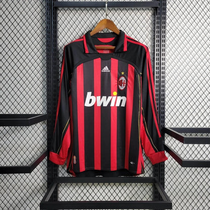 Camiseta AC Milan Manga Larga Local Retro 2006/07 Versión Fan