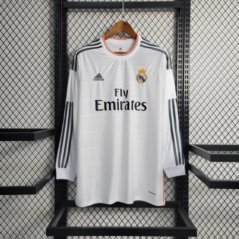 Camiseta Real Madrid Manga Larga Local Retro 2013/14 Versión Fan