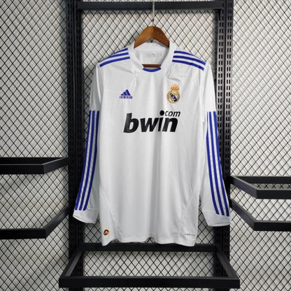 Camiseta Real Madrid Manga Larga Local Retro 2010/11 Versión Fan
