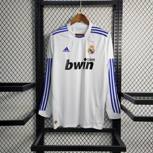 Camiseta Real Madrid Manga Larga Local Retro 2010/11 Versión Fan