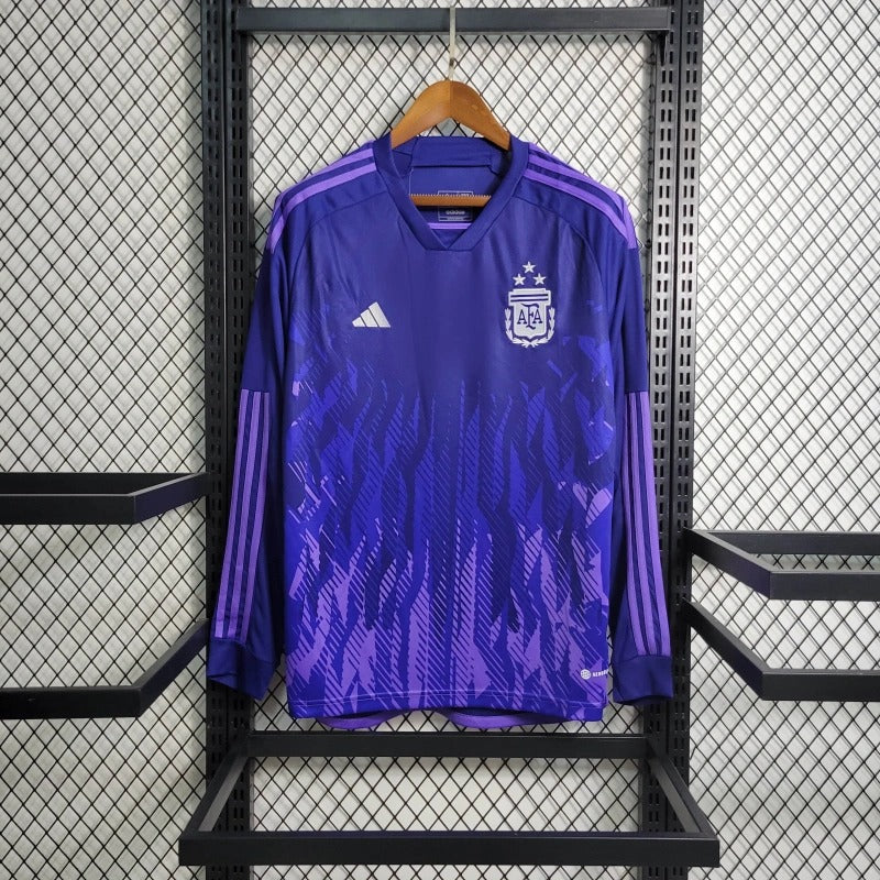 Camiseta Argentina Manga Larga Visita 2022/23 Versión Fan