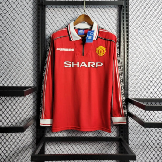 Camiseta Manchester United Retro Local Manga Larga 1998/99