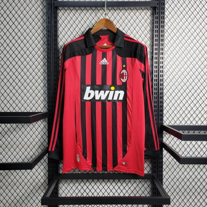 Camiseta AC Milan Manga Larga Local Retro 2007/08 Versión Fan