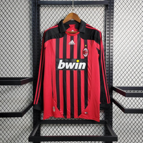 Camiseta AC Milan Manga Larga Local Retro 2007/08 Versión Fan
