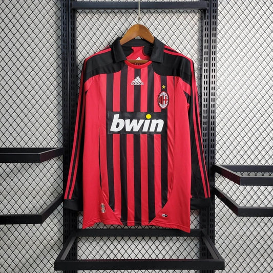 Camiseta AC Milan Manga Larga Local Retro 2007/08 Versión Fan
