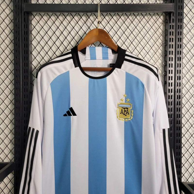 Camiseta Argentina Manga Larga Local 2022/23 Versión Fan