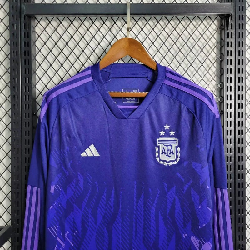 Camiseta Argentina Manga Larga Visita 2022/23 Versión Fan