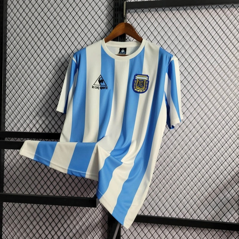 Camiseta Argentina Local Retro 1986 Versión Fan