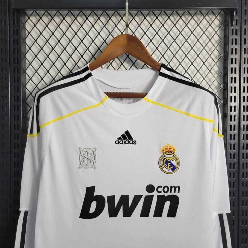 Camiseta Real Madrid Manga Larga Local Retro 2009/10 Versión Fan