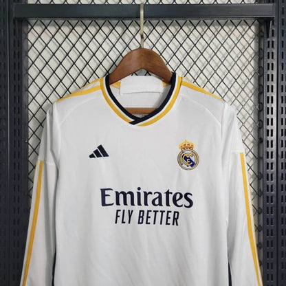 Real Madrid Local Manga Larga Kit Niños 2023/24