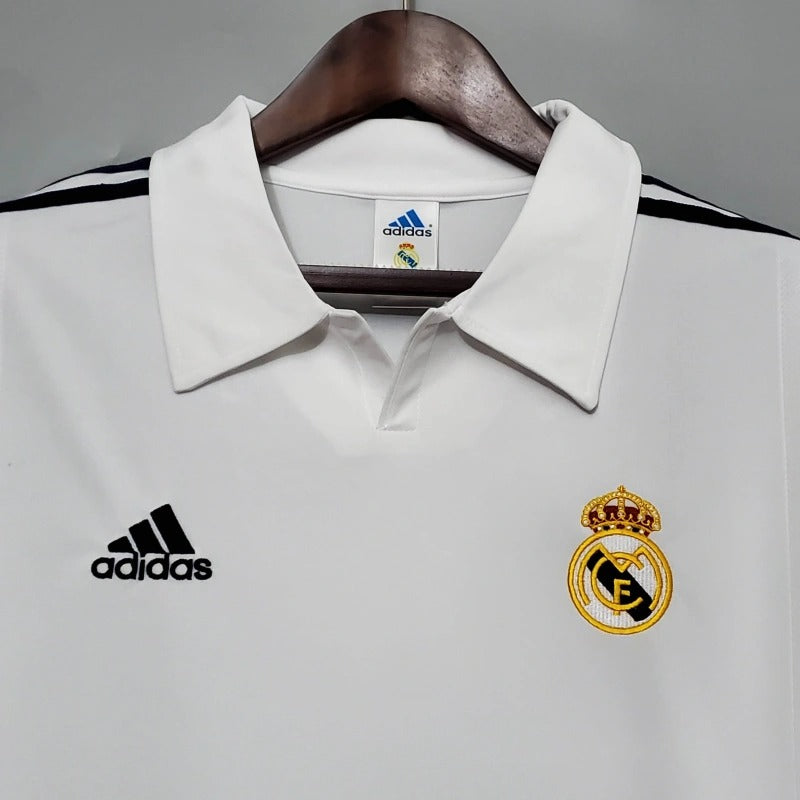 Camiseta Real Madrid Manga Larga Local Retro 2002/03 Versión Fan