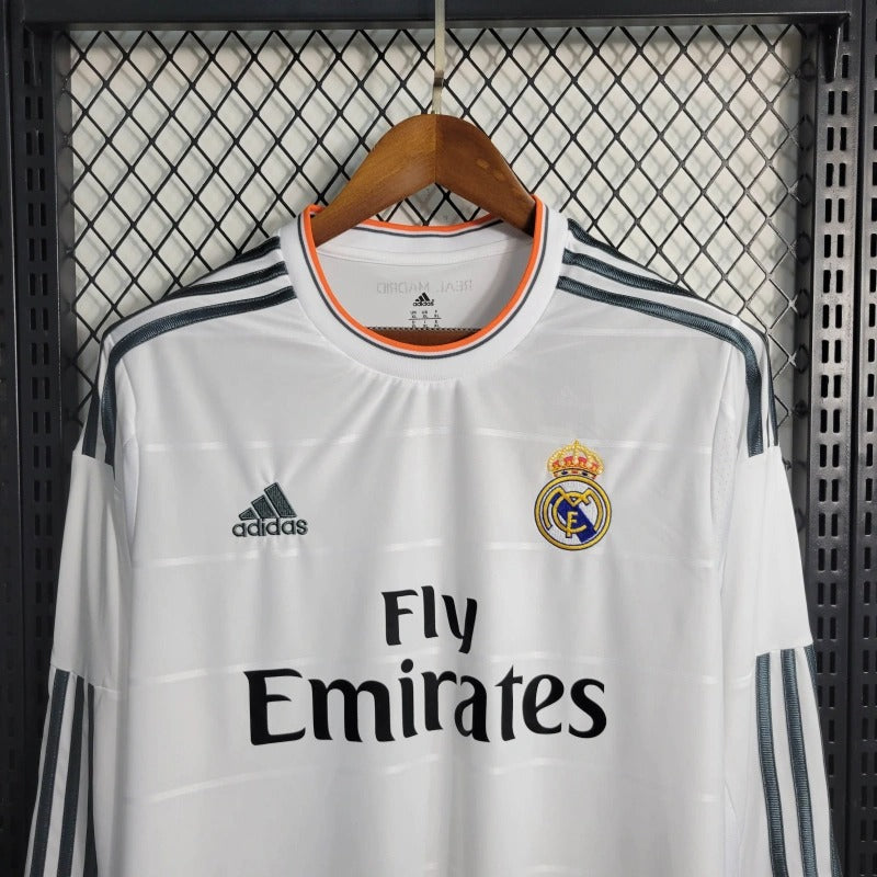 Camiseta Real Madrid Manga Larga Local Retro 2013/14 Versión Fan