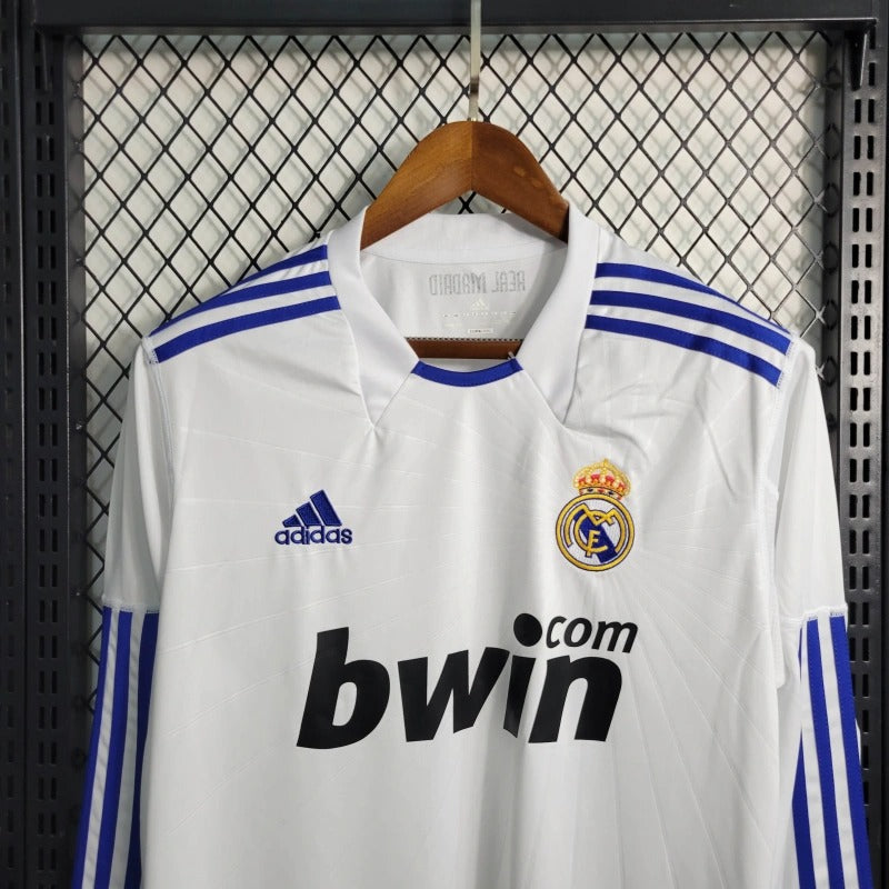 Camiseta Real Madrid Manga Larga Local Retro 2010/11 Versión Fan
